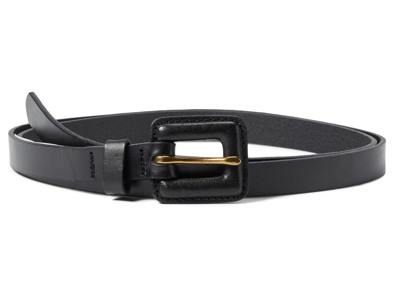 【送料無料】 メイドウェル レディース ベルト アクセサリー Pebbled Leather Covered-Buckle Belt True Black