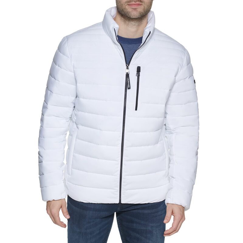  カルバンクライン メンズ コート アウター Calvin Klein mens Lightweight Water Resistant Packable Down Puffer Jacket (Standard and Big & Tall) White