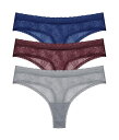 【送料無料】 ナトリ レディース パンツ アンダーウェア Bliss Allure Lace Thong 3-Pack Indigo/Vino/Sto