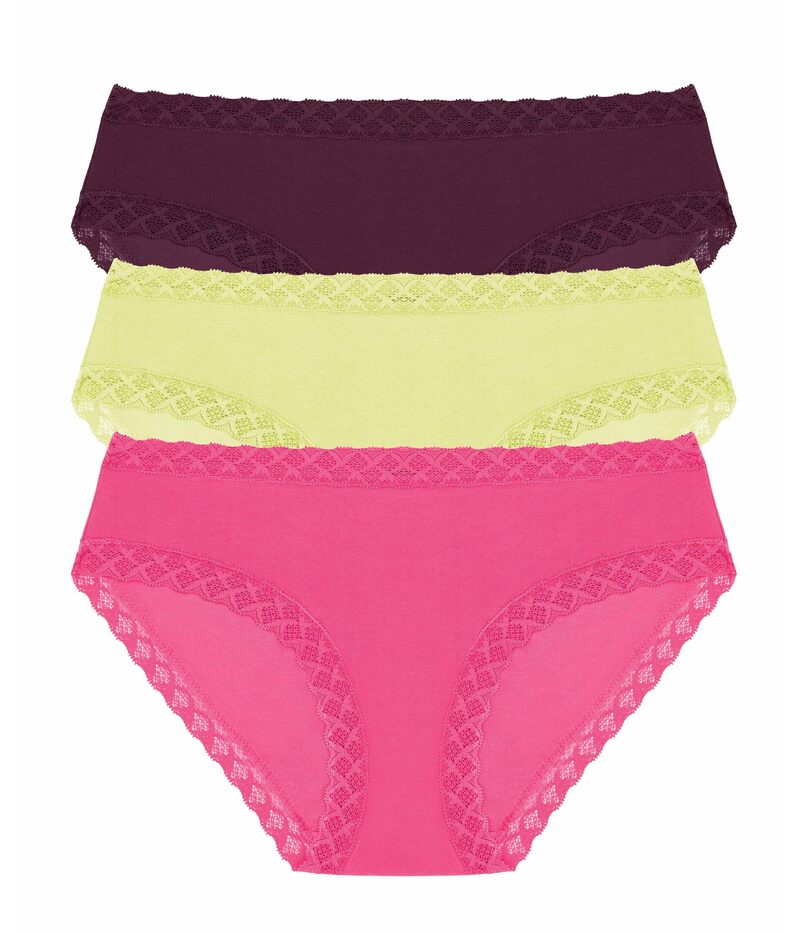 楽天ReVida 楽天市場店【送料無料】 ナトリ レディース パンツ アンダーウェア Bliss Girl Brief 3-Pack Panties Deep Plum/Lime