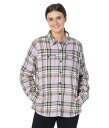 【送料無料】 エルエルビーン レディース シャツ トップス Petite Fleece Lined Flannel Shirt Snap Front Plaid Light Mauve