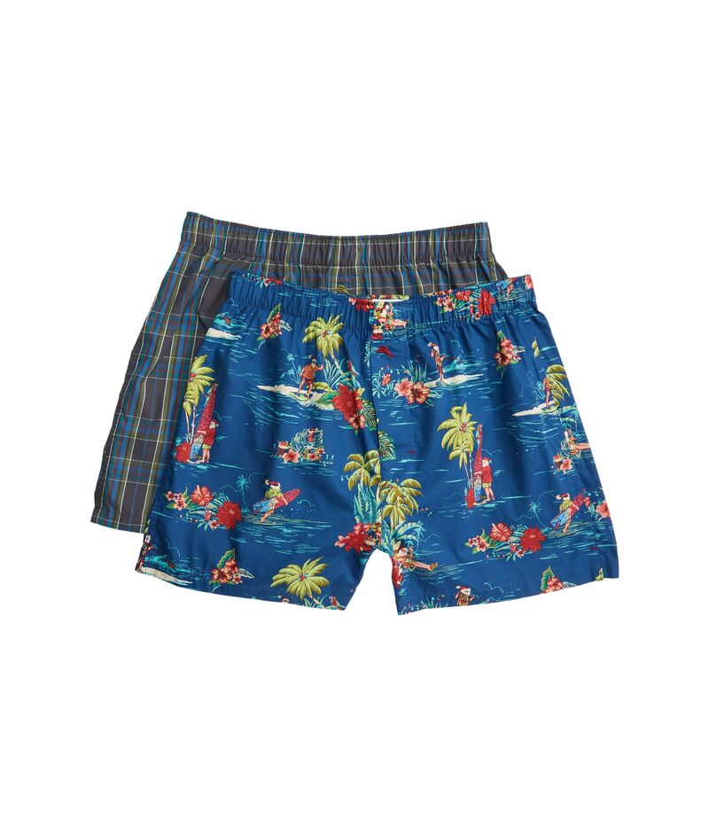 【送料無料】 トッミーバハマ メンズ ボクサーパンツ アンダーウェア Woven 2-Pack Boxer Plaid/Santa