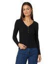 【送料無料】 ファレティ レディース シャツ トップス Legend Rib Henley Black