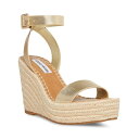 【送料無料】 スティーブ マデン レディース ヒール シューズ Upstage Wedge Sandal Gold Leather