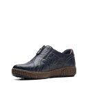 【送料無料】 クラークス レディース スニーカー シューズ Magnolia Zip Navy Leather 1