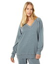 yz bhhbN fB[X p[J[EXEFbg AE^[ Burnout Fleece Long Sleeve Open V-Neck Tunic Remote Gray