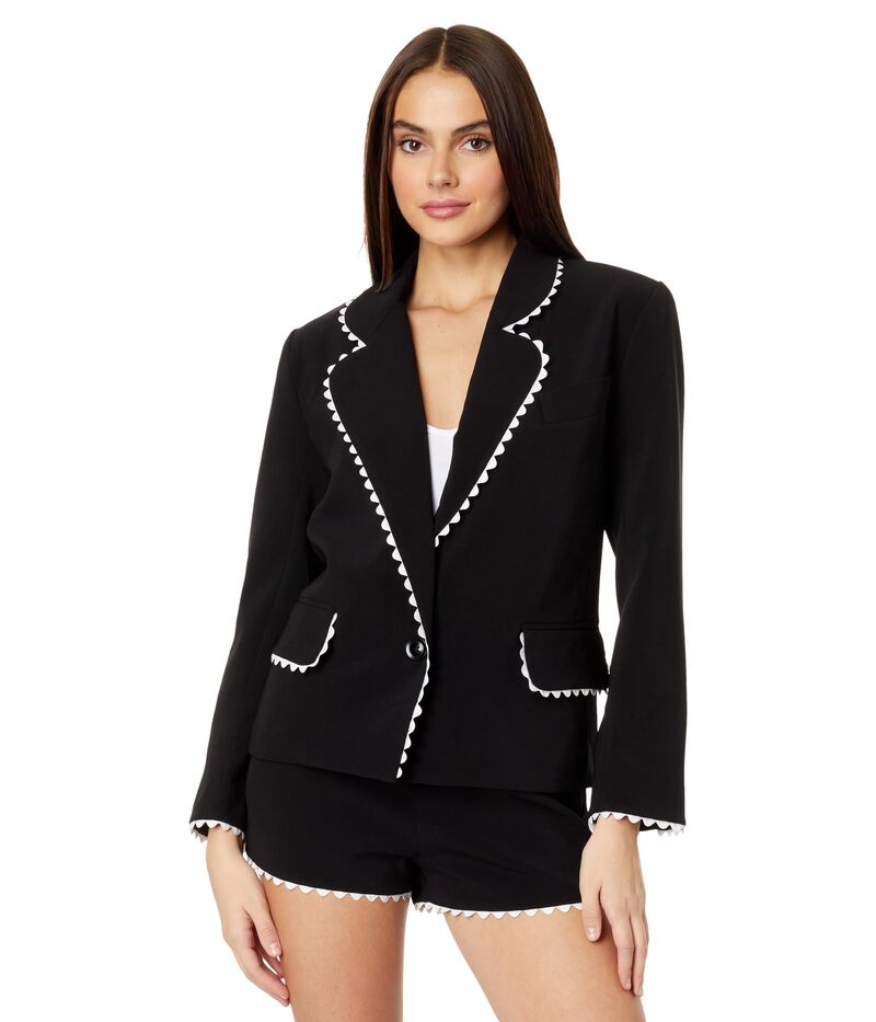  イングリッシュファクトリー レディース コート アウター Rickrack Edge Blazer Black/White