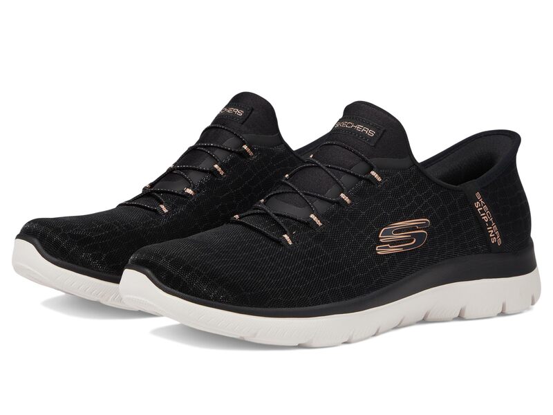 スケッチャーズ レディース シューズ スニーカー SKECHERS Summits-Slip Ins Black/Rose Gold ブラック