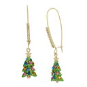 yz xbcBW\ fB[X sAXECO ANZT[ Christmas Tree Dangle Earrings Green/Gold