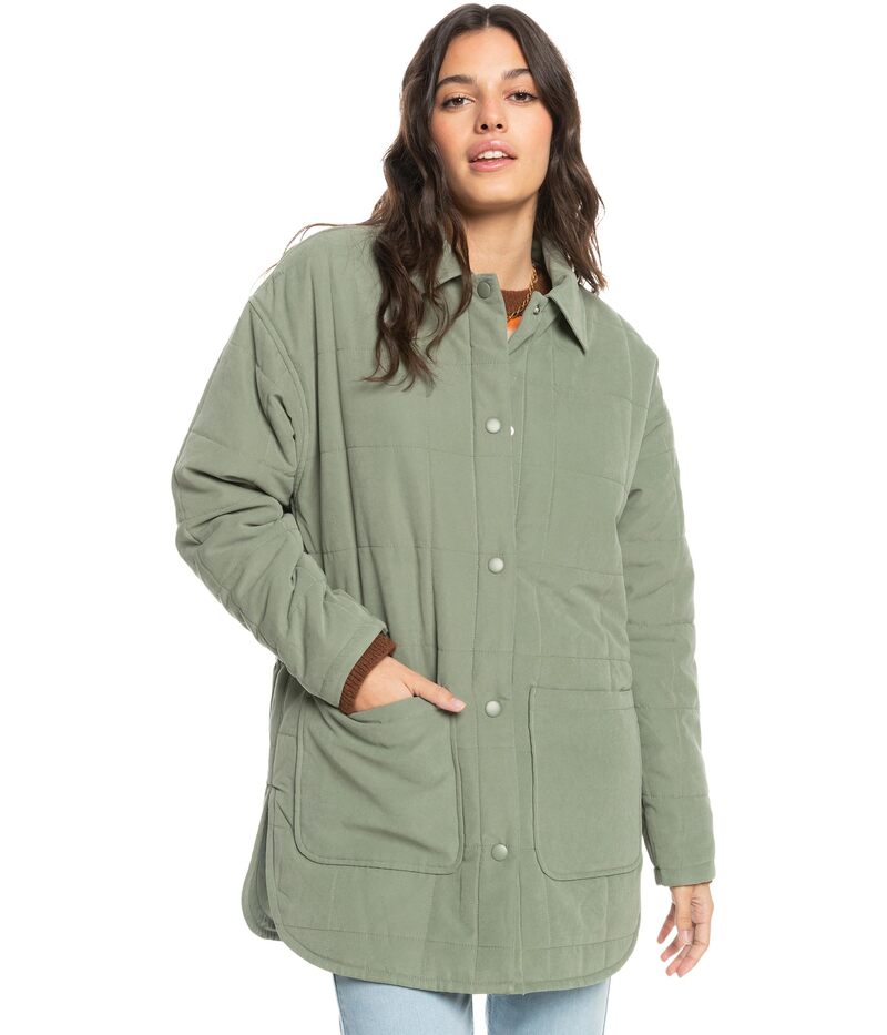 ロキシー アウター レディース 【送料無料】 ロキシー レディース コート アウター Next Up Quilted Jacket Agave Green