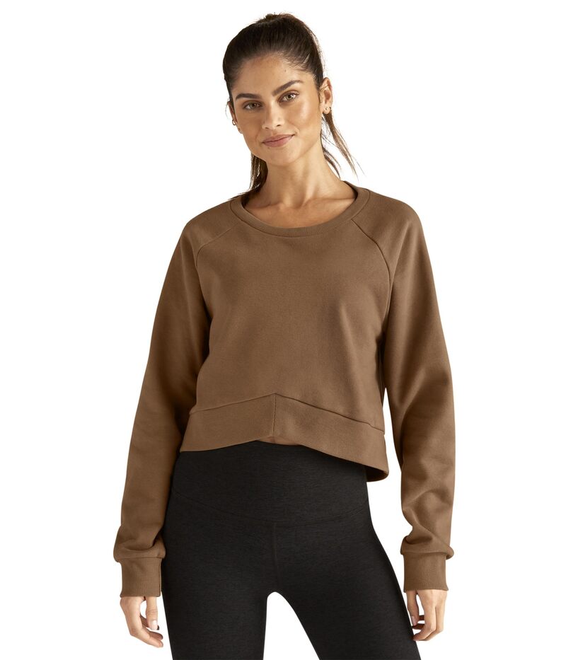 yz rhK fB[X p[J[EXEFbg AE^[ Uplift Cropped Pullover Toffee