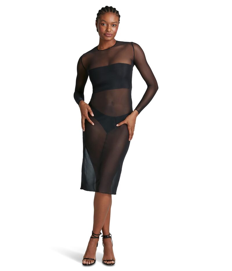 【送料無料】 コマンドー レディース ワンピース トップス Chic Mesh Long Sleeve Midi Dress TU302 Black