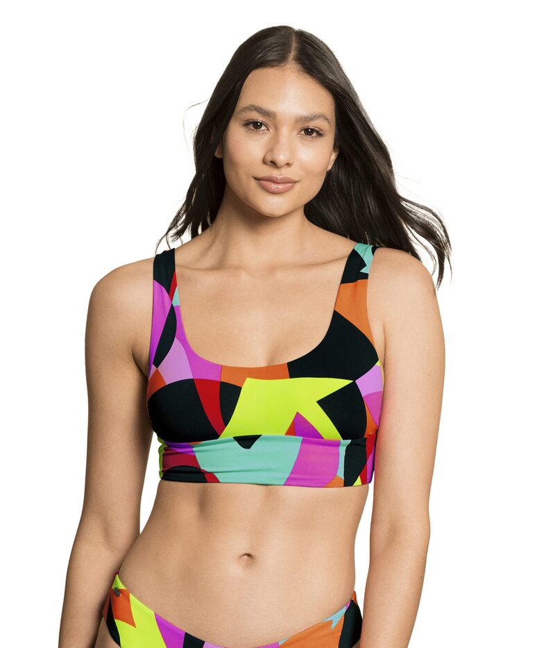 【送料無料】 マージ レディース トップのみ 水着 Rubik Cube Donna Sporty Bralette Top Multicolor