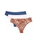 【送料無料】 ハンキーパンキー レディース パンツ アンダーウェア PlayStretch Print Natural Thong 3-Pack Bateau Blue/Wil