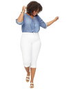 yz GkCfB[WFC fB[X fjpc {gX Plus Size Marilyn Crop Cuff in Cool Embrace Denim in Optic White Optic White