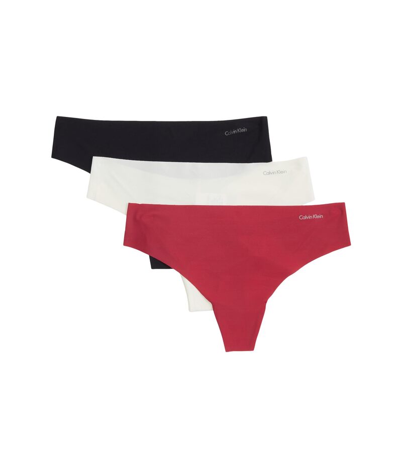  カルバン クライン アンダーウェア レディース パンツ アンダーウェア Invisibles 3-Pack Thong Red Bud/Vanilla