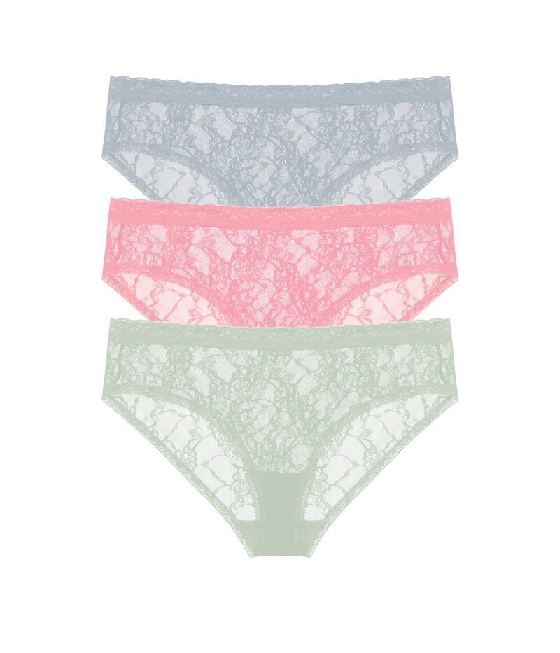 楽天ReVida 楽天市場店【送料無料】 ナトリ レディース パンツ アンダーウェア Bliss Allure One Size Lace Girl Brief 3-Pack BLUE MIST/ROSET