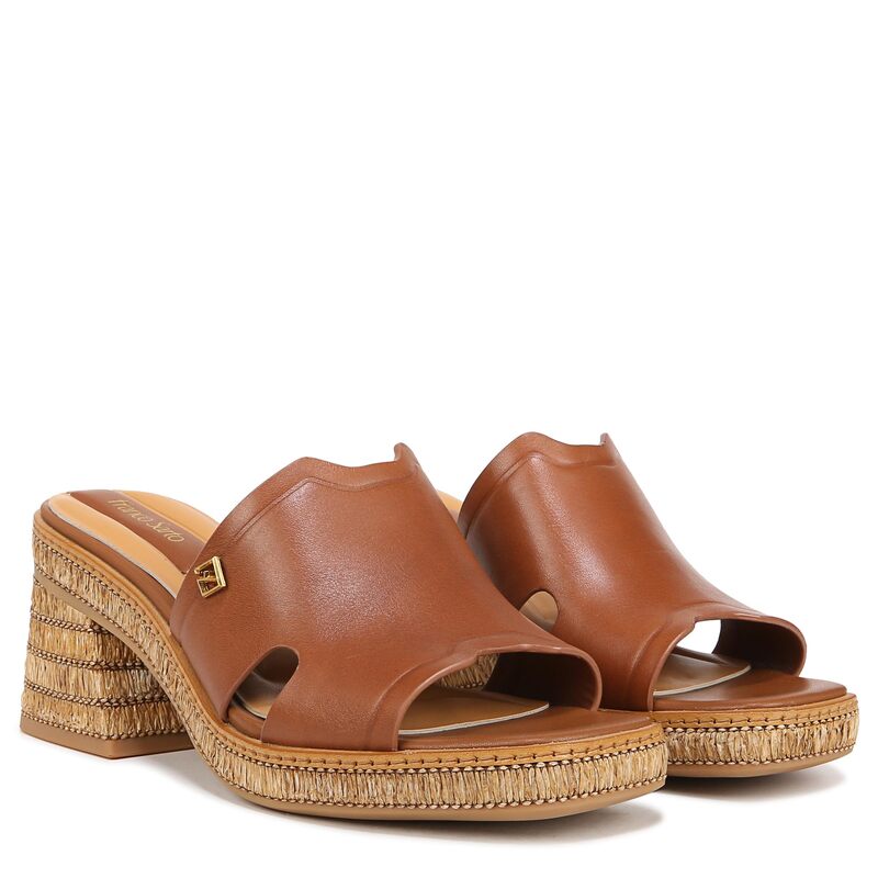【送料無料】 フランコサルト レディース ヒール シューズ Florence Fashion Slide Heeled Sandals Cognac Brown Le