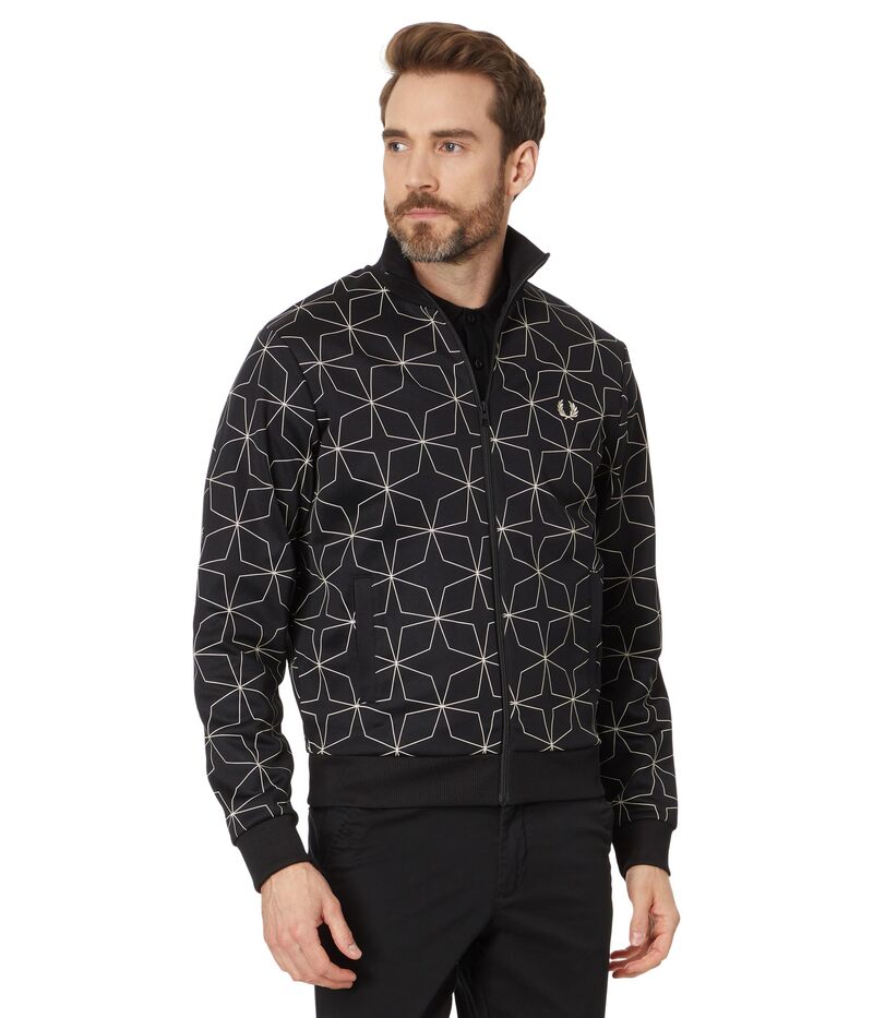 フレッドペリー ジャケット メンズ 【送料無料】 フレッドペリー メンズ コート アウター Geometric Print Track Jacket Black