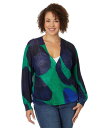 【送料無料】 ニックプラスゾーイ レディース ニット・セーター アウター Plus Size Ocean Dot 4-Way Cardy Green Multi