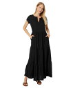 【送料無料】 パクト レディース ワンピース トップス Sunset Light Gauze Notch Neck Dress Black