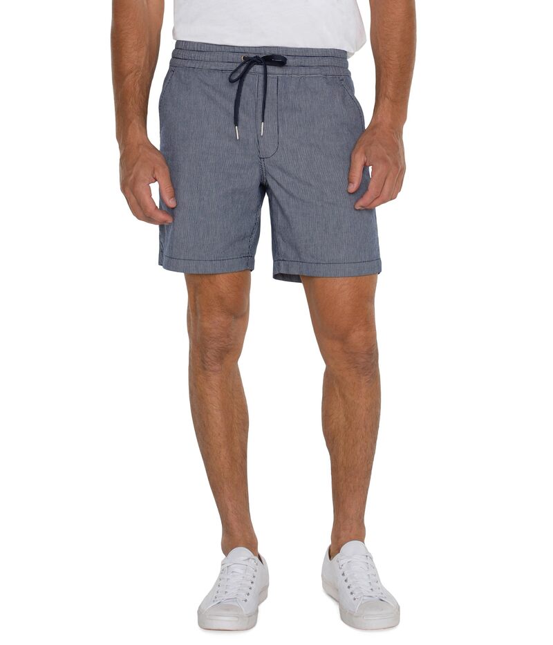 【送料無料】 リヴァプール ロサンゼルス メンズ ハーフパンツ・ショーツ ボトムス Yarn Dyed Stretch Drawstring Short Navy Ivory Stri