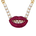 【送料無料】 ベッツィジョンソン レディース ネックレス・チョーカー・ペンダントトップ アクセサリー Pave Lips Necklace Pink/Gold