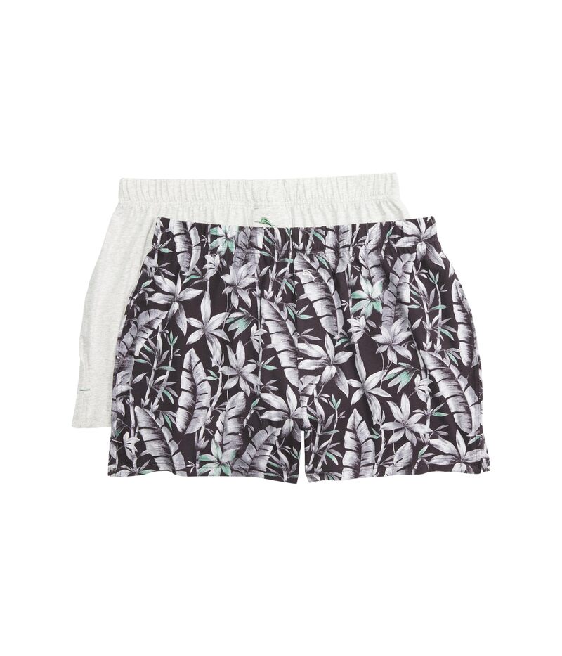 【送料無料】 トッミーバハマ メンズ ボクサーパンツ アンダーウェア 2-Pack Knit Boxers Jungle Leaves