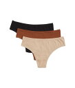 【送料無料】 ハンキーパンキー レディース パンツ アンダーウェア 3-Pack Play Natural Rise Thong Macchiato/Black
