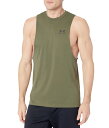 【送料無料】 アンダーアーマー メンズ シャツ トップス Left Chest Cutoff Tank Marine Olive Dr(4)