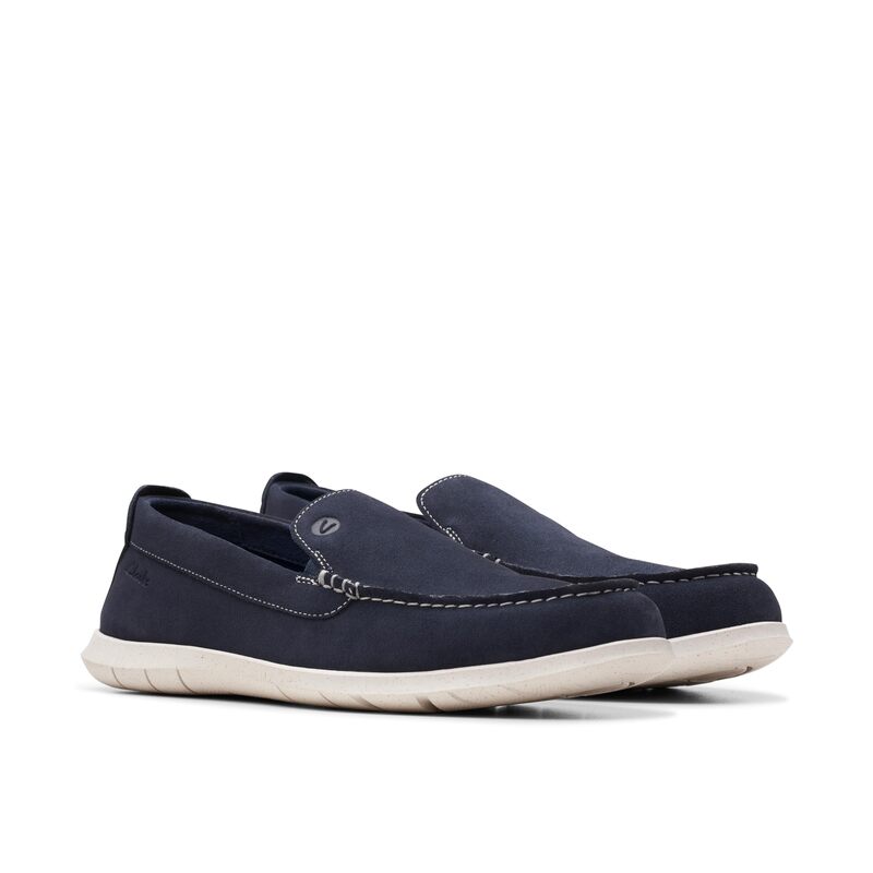 【送料無料】 クラークス メンズ スリッポン・ローファー シューズ Flexway Step Navy Suede