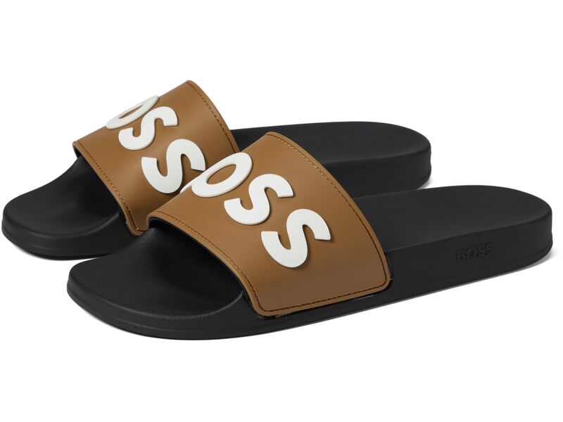 yz {X Y T_ V[Y Slide Sandals Iconic Camel/Bl