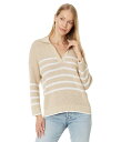  リラピー レディース ニット・セーター アウター Textured Stripe Polo Sweater Husk/White