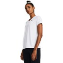 【送料無料】 アンダーアーマー レディース シャツ トップス Tech Short Sleeve V-Neck Solid White/Black