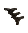 【送料無料】 ハンキーパンキー レディース パンツ アンダーウェア 3-Pack Original Rise Thong Black