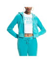 【送料無料】 ジューシークチュール レディース ニット セーター アウター Solid Classic Juicy Hoodie With Back Bling Blue Crush