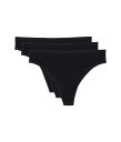 【送料無料】 シャントル レディース パンツ アンダーウェア Soft Stretch Thong 3-Pack Black