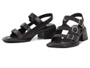 yz @K{h fB[X q[ V[Y Ines Leather Buckled Sandal Black