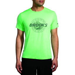 【送料無料】 ブルックス メンズ シャツ トップス Distance Short Sleeve 3.0 Hyper Green/Bro