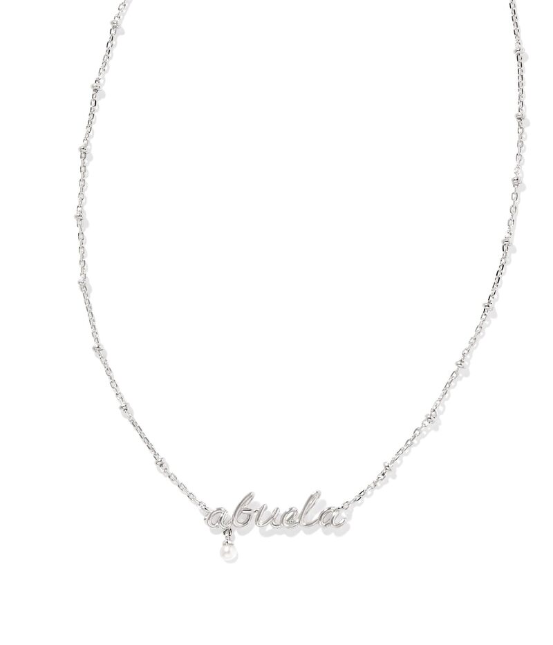 yz PhXRbg fB[X lbNXE`[J[Ey_ggbv ANZT[ Abuela Script Pendant Necklace Silver White Pe