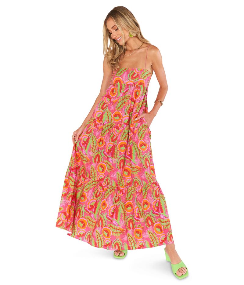 【送料無料】 ウミーユアムーム レディース ワンピース トップス Long Weekend Maxi Dress Paradise Palms