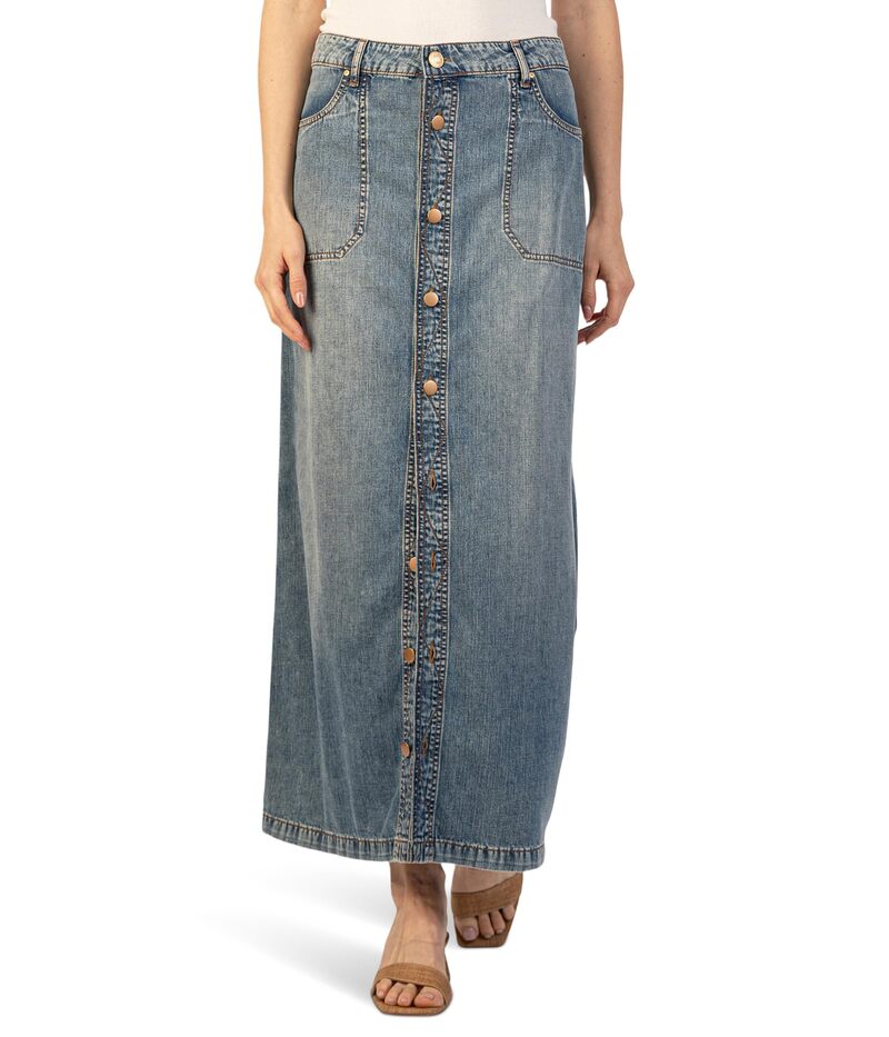 ̵ åȥեॶ ǥ  ܥȥॹ Liora - Button Front Long Skirt W/ P...