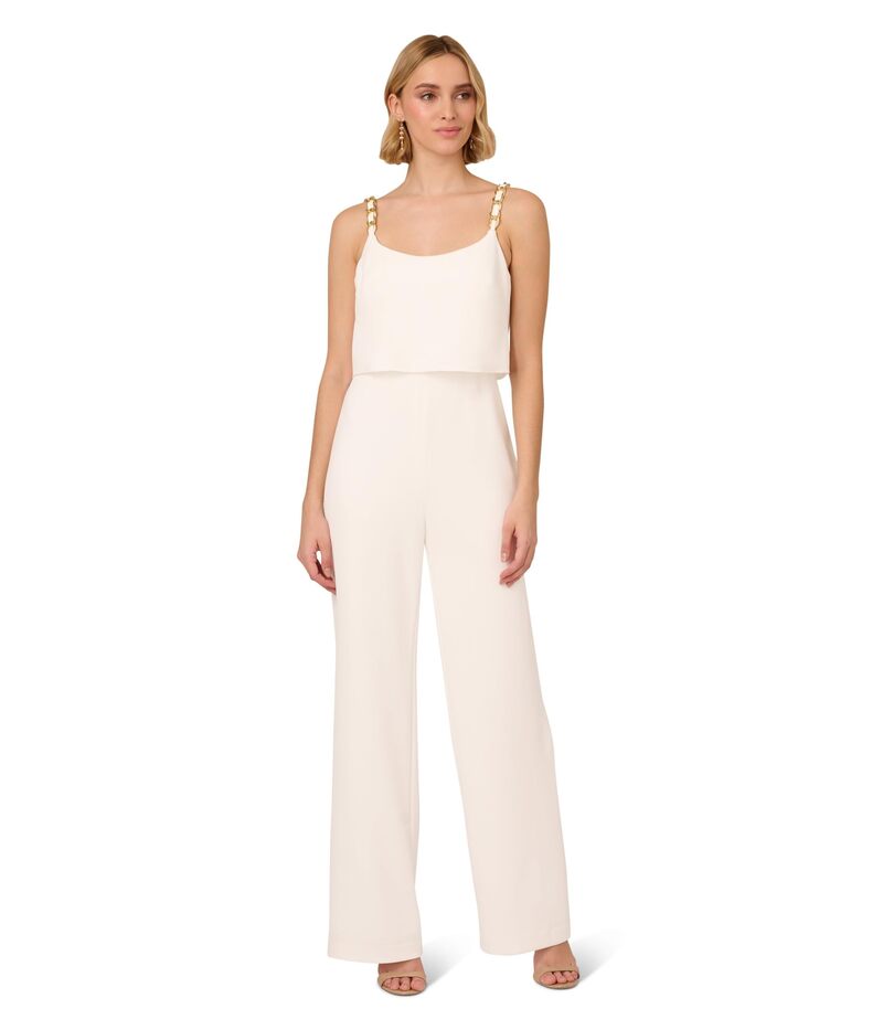 【送料無料】 アドリアナ パペル レディース ワンピース トップス Crepe Chain Strap Jumpsuit Ivory
