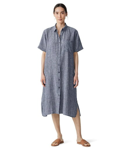 【送料無料】 エイリーンフィッシャー レディース ワンピース トップス Classic Collar Shirt Dress Ocean 【送料無料】 エイリーンフィッシャー レディース ワンピース トップス Classic Collar Shirt Dress Ocean