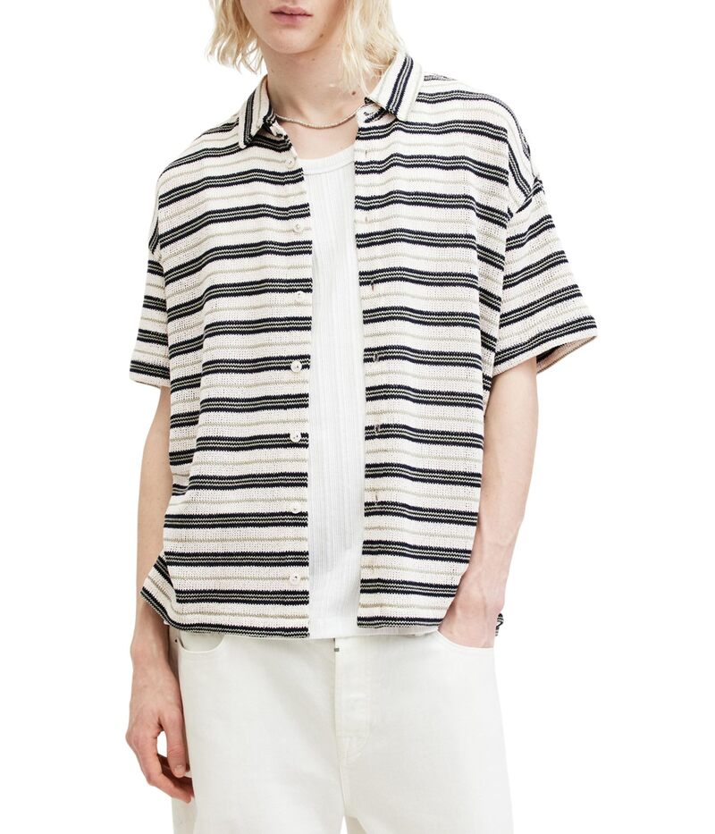 【送料無料】 オールセインツ メンズ シャツ トップス Jackson Short Sleeve Shirt White