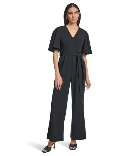 【送料無料】 カルバンクライン レディース ジャンプスーツ トップス Scuba Crepe Cape Sleeve Jumpsuit Black 【送料無料】 カルバンクライン レディース ジャンプスーツ トップス Scuba Crepe Cape Sleeve Jumpsuit Black