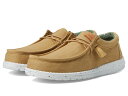 【送料無料】 ヘイデュード メンズ スニーカー シューズ Wally Washed Canvas Slip-On Casual Shoes Walnut