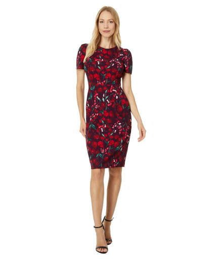 【送料無料】 カルバンクライン レディース ワンピース トップス Tulip Sleeve Floral Sheath Aubergine Multi 【送料無料】 カルバンクライン レディース ワンピース トップス Tulip Sleeve Floral Sheath Aubergine Multi