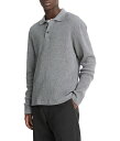 【送料無料】 ヴィンス メンズ シャツ トップス Sunfaded Thermal Long Sleeve Polo Carbon/Off Whit