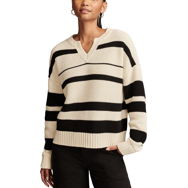 ̵ å֥ ǥ ˥åȡ  Notch Neck Pullover Tofu/Black Str...